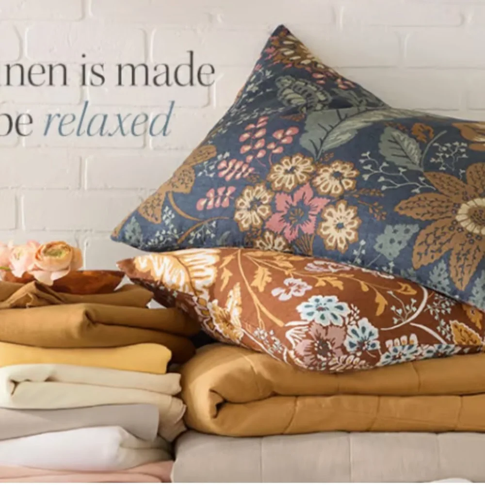 Garnet Hill Priya Paisley Relaxed-Linen Twin  Duvet Cover